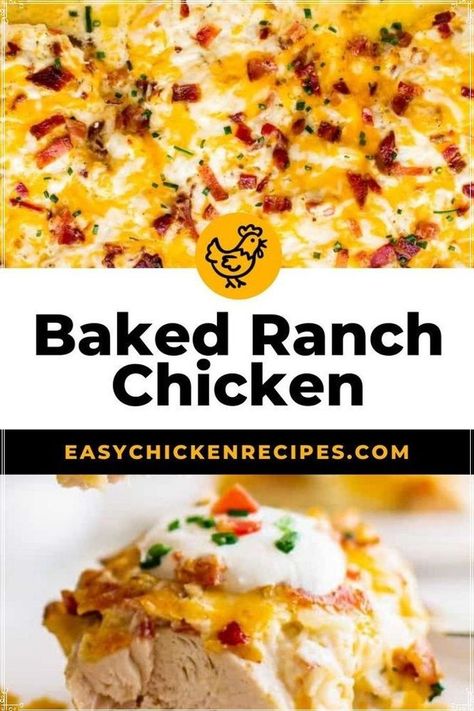 Ranch chicken is the perfect dinner that everyone will love! Even your picky eater will be asking for seconds. Ranch isn’t just for salad. I don’t know what it is about ranch, but it can quite literally go with anything! This ranch chicken is sure to have the whole family craving more. You’ll have to put it on your weekly menu. Recipes With Chicken Breast, Ranch Dressing Chicken, Ranch Seasoning Recipes, Baked Ranch Chicken, Homemade Ranch Seasoning, Ranch Chicken Recipes, Recipes With Chicken, Ranch Dressing Recipe, Ranch Recipe