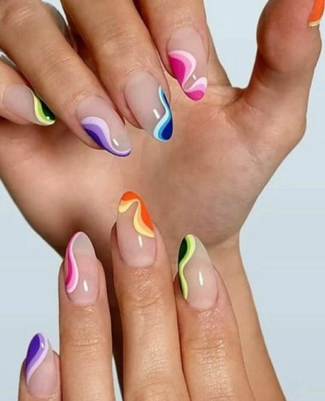 Colour Blocking Nails, 90s Theme Nail Designs, 80s Nails Acrylic, Summer Break Nails, Abba Nails, 80s Nails 1980s, 80s Inspired Nails, 80s Nail Designs, 90s Inspired Nails