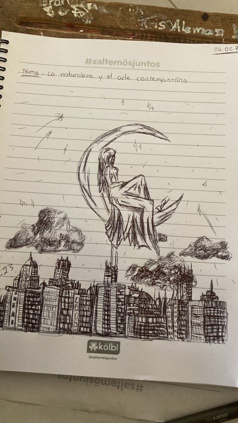 New Sketches, Night Sketch, Moon City, Night Drawing, Sketches Ideas, Cute Sketches, City Drawing, Nocturnal Animals, City Night