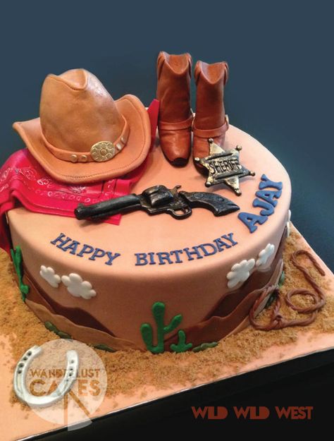 Wild Wild West Wild West Cupcake Ideas, Cowboy Party Cake Ideas, Wild West Cake Ideas, Cowboy Cake For Men, Cowboy Cakes For Boys, Wild West Birthday Cake, Western Cakes Birthday, Wild West Cake, Cowboy Theme Cake