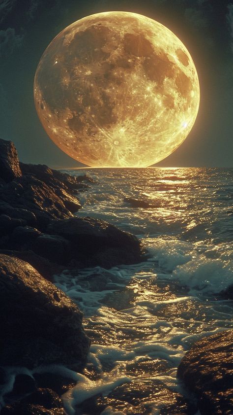 Ocean And Moon, Super Full Moon, Full Moon Photography, Full Moon Photos, Beautiful Moon Pictures, Night Sky Moon, Moonlight Photography, Beautiful Wallpapers For Iphone, Moon Images