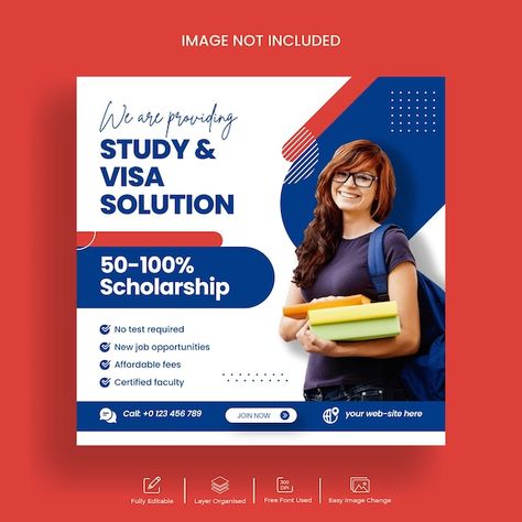 Academy Poster Design Ideas, University Design Graphic, Tuition Logo, Education Instagram Post, University Ads, Admission Post, Study Poster, Social Media Campaign Design, Banner Layout