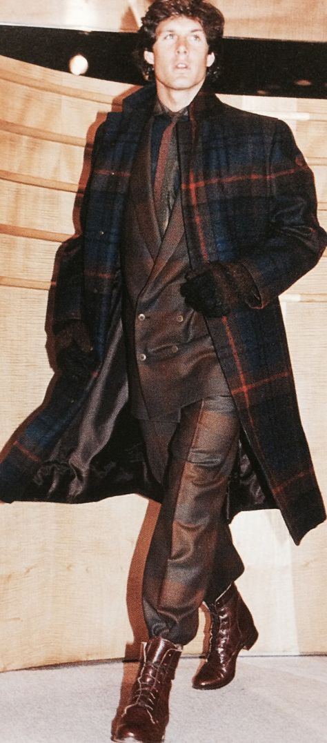 Perry Ellis Fall Winter 1982 1980s Winter Fashion, 80s Winter Outfits Men, 1980s Men’s Fashion, 80s Power Suit Men, 1981 Mens Fashion, 1980s Mens Suit, 1980s Businessman, 1980s Fashion Men, Aspen Christmas