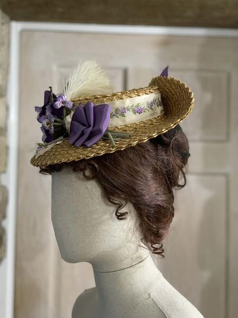 1800s Hats, Lady Danbury Hats, Victorian Hats Woman Diy, Diy Victorian Hats Tutorials How To Make, 1890 Hats, 1900s Hats, 1880s Hats Women, Edwardian Hats Women, 1890s Accessories