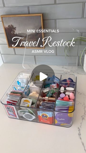 Sam Shannon on Instagram: "Mini Travel Essentials Restock ✈️✨ #restockasmr #restocking #asmrrestock #packwith #travelessentials #travelessentialsfromamazon #amazontravelfinds #amazontravelessentials #travelhacks #miniproducts #minitravelessentials #travelsizeskincare #travelsize" Mini Travel Essentials, Neutrogena Makeup Remover, Travel Supplies, Amazon Travel, Travel Essentials For Women, Hydrating Lip Balm, Travel Finds, Home Decor Hacks, Space Organizer