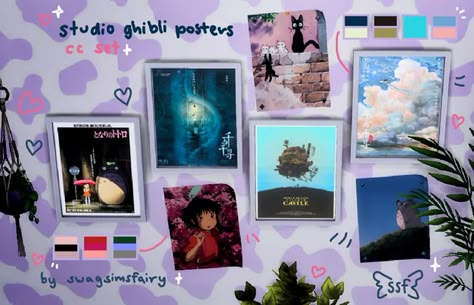 Sims 4 Cc Writer, Studio Ghibli Sims 4, Sims 4 Build Patreon, Sims 4 Artwork Cc, Sims 4 Ghibli Cc, Sims 4 Cc Wall Decor Patreon, Sims 4 Studio Ghibli Cc, Sims 4 Posters Cc, Sims Download