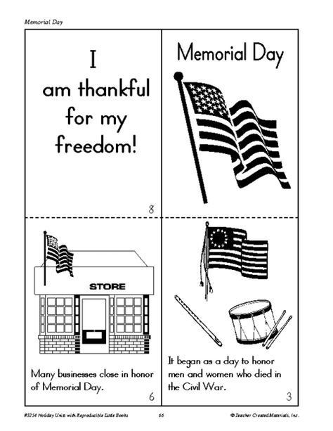 Mini book and craft Memorial Day Worksheets, Worksheets For First Grade, Memorial Day Activities, Memorial Day Coloring Pages, Toddler Daycare, Holiday Worksheets, Addition Kindergarten, Teacher Book, Kindergarten Worksheets Free Printables