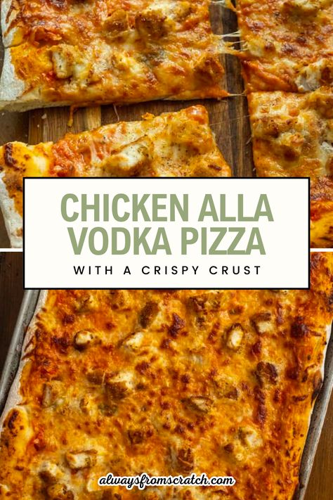 Looking to switch up your pizza routine? Try this Chicken alla vodka pizza recipe! It’s topped with a luscious creamy vodka sauce and tender, juicy chicken for the ultimate pizza experience. Wondering how to make chicken alla vodka pizza? Follow this simple guide for a perfect homemade pizza that’s sure to impress. Indulge in the rich, creamy vodka sauce pizza with chicken and enjoy a pizza night like never before! Vodka Sauce Pizza, Chicken With Vodka Sauce, Vodka Pizza, Italian Fish Recipes, Zesty Italian Chicken, Pizza With Chicken, Creamy Vodka Sauce, Italian Chicken Dishes, Perfect Homemade Pizza