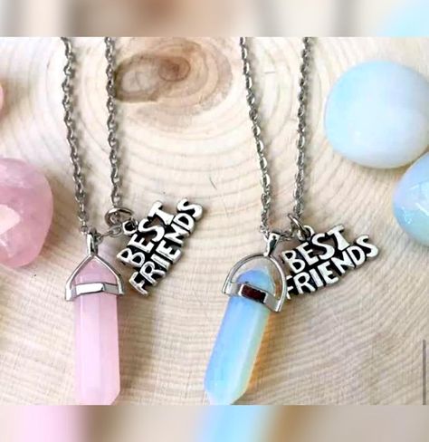 Best Friends Necklaces, Rose Quartz Necklace Pendants, Bff Jewelry, Best Friend Necklace, Best Friend Bracelets, Friend Jewelry, Bff Necklaces, Best Friend Jewelry, Best Friend Necklaces