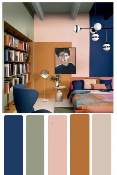 Apartment Color Schemes, Bedroom Wall Decor Ideas, House Paint Color Combination, Maximalist Decor, Wall Decor Ideas, Bedroom Wall Decor, Cozy Place, Paint Colors For Home, Front Room