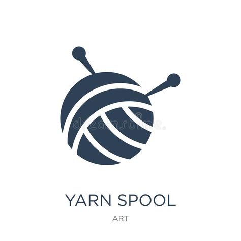 Yarn spool icon in trendy design style. yarn spool icon isolated on white background. yarn spool vector icon simple and modern. Flat symbol for web site, mobile royalty free illustration Yarn Logo Design, Weight 3 Yarn Crochet Patterns, Yarn Illustration, Yarn Logo, Modern Fonts Free, Crochet Idea, Archi Design, Beautiful Logos Design, Make Your Logo