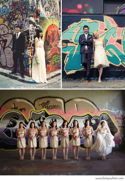 Graffiti Wedding Photos, Graffiti Wedding Theme, Mural Poses, Graffiti Wedding, Graffiti Theme, Downtown Pictures, Photo Moment, Tattoo Couple, Atlanta Wedding Photography