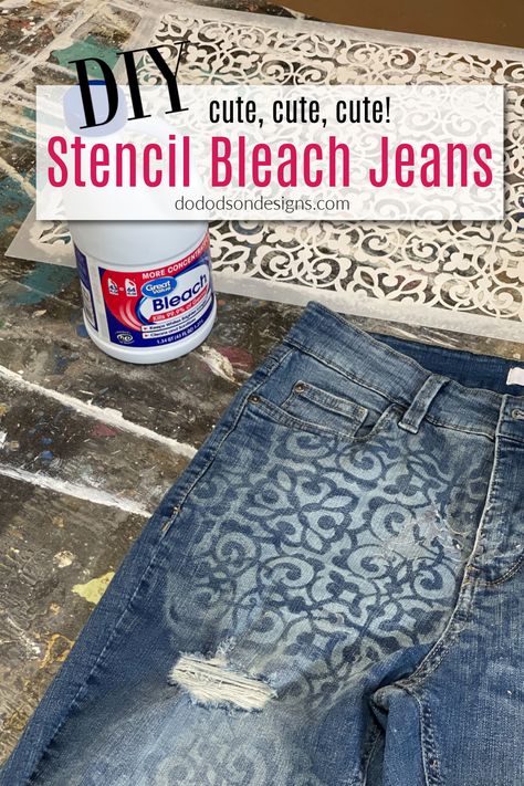 Diy Jeans Bleach, Diy Bleach Jeans, Bleach Jeans Diy, Bleach Jeans, Diy Distressed Jeans, Clothing Redo, Bleach Shirt Diy, Ropa Upcycling, Bleach Pen