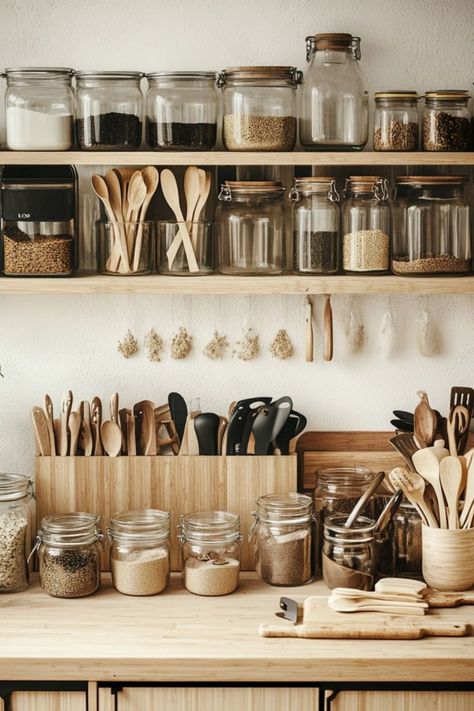 Embrace zero-waste kitchen decor with these DIY ideas! Sustainable, stylish, and perfect for eco-friendly living. #ZeroWasteKitchen #EcoFriendlyDecor #SustainableLiving Plastic Free Aesthetic, Eco Friendly Living Aesthetic, Sustainability Aesthetic, Eco Aesthetic, Sustainable Living Aesthetic, Non Toxic Home, Plastic Free Kitchen, Waste Free Living, Environmentally Friendly Living