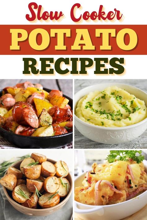 Twice Baked Potato Casserole Crock Pot, Slow Cooker Potato Recipes, Potato Crockpot Recipes, Potato Meals, Crockpot Sausage And Potatoes, Small Crockpot Recipes, Melting Potatoes Recipe, Crockpot Potatoes, Potato Recipes Crockpot