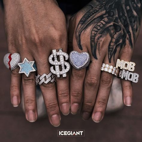 Rapper Rings, Big Diamonds, Rapper Jewelry, Hip Hop Rings, Expensive Jewelry Luxury, Big Diamond, Dope Jewelry, Expensive Jewelry, Your Character