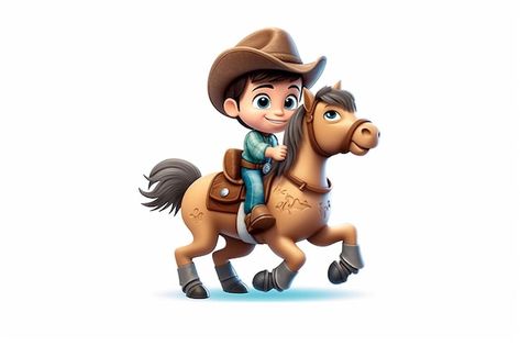 Niño monta un caballo con estilo de dibu... | Premium Photo #Freepik #photo #ecuestre #jinete #montar-caballo #jinete-caballo Chibi Horse, Cute Horse Wallpaper Cartoon, Baby Horse Cartoon, Spirit Cartoon Horse, Horse Land Cartoon, Rodeo Birthday Parties, Rodeo Birthday, Digital Clip Art, Boy Birthday