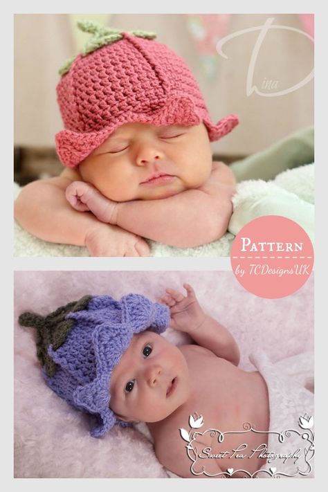 Crochet Hats For Newborns Free Patterns, Diy Crochet Newborn Outfits, Crochet Fairy Flower Hat, Crochet For Preemies, Cute Crochet Baby Hats Free Pattern, Crochet Flower Hat Pattern, Crochet Baby Flower Hat, Crochet Fairy Hat Pattern Free, Crochet For Babies Free Patterns