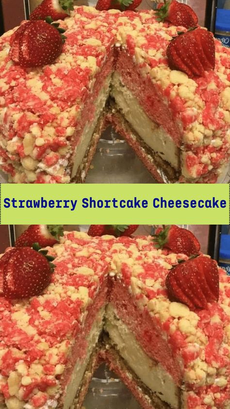 Cake Recipes Strawberry, Oreo Trifle, Filled Strawberries, Cheesecake Strawberry, Strawberry Crunch Cake, Strawberry Shortcake Cheesecake, Savory Cakes, Shortcake Cake, Strawberry Dessert Recipes