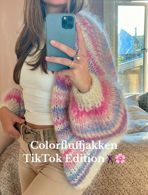 Addicted to knitting🥹😵‍💫 #karengenseren #scandiscarf #scandicardi #... | TikTok Mattress Stitch, Easy Knit, Yarn Inspiration, Mohair Cardigan, Viral Tiktok, Fun Crochet Projects, Chunky Knit Cardigan, Winter Fits, Secret Sale