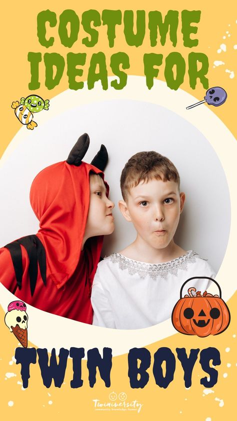 Twin Halloween Costumes Boys, Twin Boy Costume Ideas, Twin Boy Costumes, Twin Boys Halloween Costumes, Two Boys Halloween Costumes, Boy Duo Halloween Costumes, Twin Halloween Costumes For Toddlers, Twin Boy Halloween Costumes, Brothers Halloween Costumes