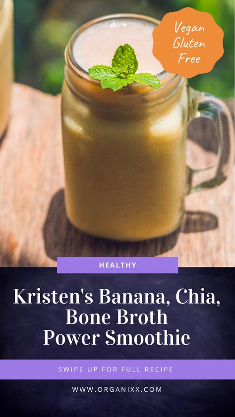 Bone Broth Smoothie Recipe, Bone Broth Smoothie, Making Bone Broth, Fruit Vegetable Smoothie, Start Day, Power Smoothie, Smoothie Drink Recipes, Superfood Smoothie, Healthy Drink