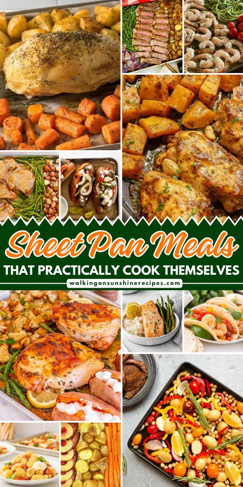 Find your next dinner idea in this collection of easy sheet pan meals that simplify cooking. Sheet pan dinners are a game changer for busy kitchens and help get supper on the table any night of the week. Aluminum Pan Meals, One Pan Recipes Healthy, One Sheet Pan Meals, Easy Sheet Pan Meals, Sheet Pan Dinner Ideas, Pan Chicken Breast, Easy Main Course Recipes, Italian Shrimp Recipes, Dinners Chicken