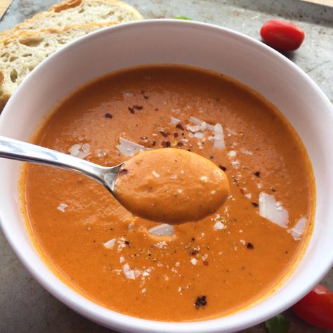 Red Pepper And Tomato Bisque, Red Pepper Bisque, Tomato Bisque Soup, Soup Chili, Sauteed Carrots, Bisque Recipe, Tomato Bisque, Recipes Soup, Life Binder