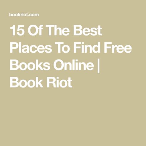 15 Of The Best Places To Find Free Books Online | Book Riot Men Books, Free Audio, Ebooks Online, Sacred Text, Audible Books, Online Book, Free Books Online, Free Books Download, Ya Books