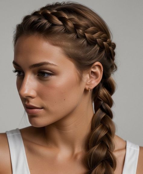 Find out how to style sleek and polished Dutch braids that are perfect for corporate events or business meetings. Braids On Long Hair, Braided Hairstyles For Women, Beautiful Braided Hairstyles, Colorful Braids, Dutch Braid Styles, Braided Pigtails, Messy French Braids, Milkmaid Braid, Dutch Braid Hairstyles