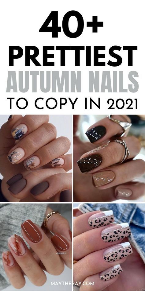 November Nails Fall, Fall Almond Nails, Deer Nails, November Nail Designs, Accent Nail Designs, Wide Nails, Simple Fall Nails, September Nails, November Nails