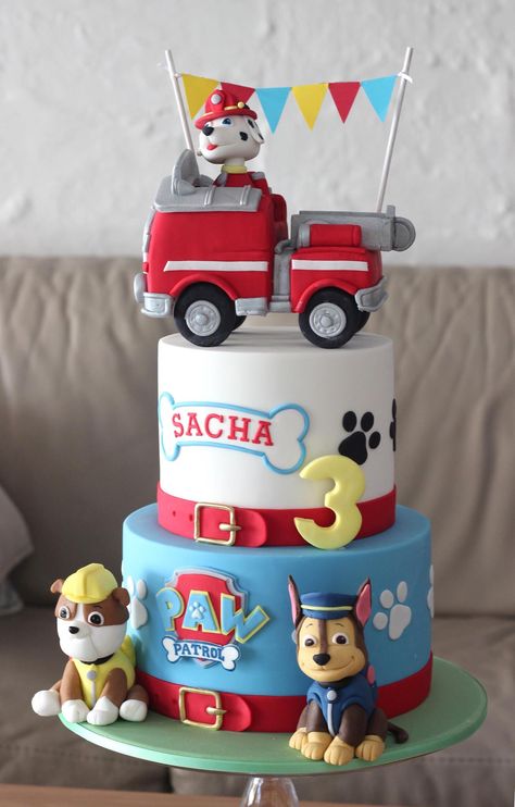 2 tiers paw patrol cake Cake Designs Paw Patrol, Paw Patrol Two Tier Cake, Birthday Cake For 3 Yrs Old Boy, Paw Patrol Cake 2 Tier, Paw Patrol Cake Ideas, Paw Patrol Birthday Cake Boys, Paw Patrol Birthday Party Cake, Police Cakes, Paw Patrol Birthday Decorations