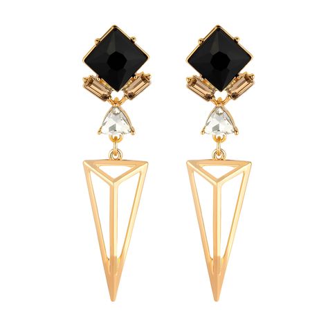 PRICES MAY VARY. The 1920s’ Art Deco Style: The geometric design is reminiscent of the Great Gatsby era, making it the ideal accessory for any Art Deco themed party or event. The black and gold color combination adds an extra touch of sophistication and class, making it the perfect addition to any outfit. Bold Geometric Design: The minimalist gold triangle dangles gracefully, highlighting your feminine neck and delicate collarbone. The black and gold color combination adds an extra touch of soph Vintage Bridal Jewelry, 1920s Earrings, Art Deco Inspired Jewelry, Black And Gold Earrings, Gold Color Combination, Bridal Jewelry Vintage, Cocktail Earrings, Onyx Crystal, Gold Earrings For Women