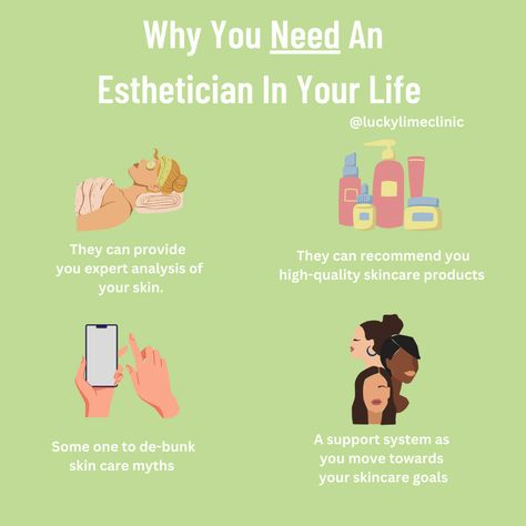 :) #esthetician #luckylime #skincare #facial #skinproducts Esthetician Meaning, Esthetic Tips, Future Esthetician, Esthetician Tips, Esthetician Aesthetic, Skin Myths, Facial Esthetician, Esthetician Life, Skin Care Myths