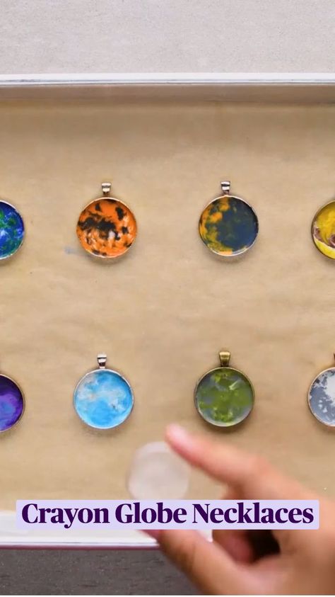 Crayon Globe Necklaces | Diy crafts jewelry, Diy creative crafts, Fun diy crafts Tile Shower Ideas, Diy Crafts To Do, Elf On The Shelf Ideas, Diy Crafts Hacks, Easy Diy Art, Diy Creative Crafts, Crafts Hacks, Diy Crafts For Gifts, Paper Crafts Diy Kids