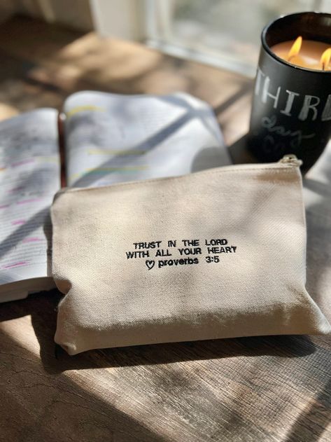 My Bible Study Bag Canvas Zipper Pouch Bag, Christian Pencil Case, Bible Journaling Pouch, Bible Verse Gifts, Christian Woman Aesthetic - Etsy Cricut Aesthetic Ideas, Christian Items, Cute Bible Accessories, Cute Everyday Pouch Canvas Bag, Cute Everyday Use Canvas Pouch Bag, Bible Bag Ideas, Canvas Zipper Pouch, Christian Products, Pencil Case Aesthetic