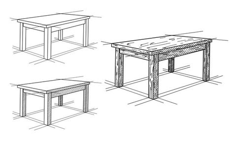 How To Draw Table, Table Perspective Drawing, Table Reference Drawing, Table Sketch Design, Table Drawing Easy, Table Drawing Reference, Table Drawing Sketch, Furniture Sketching, Table Reference