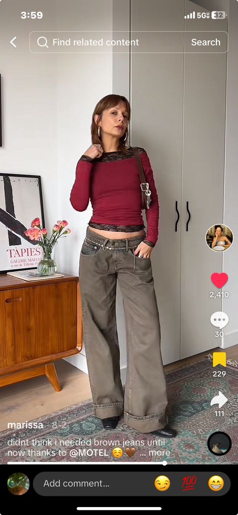 Brown Jeans, Low Waisted, Pants Outfit, Pants, Trousers