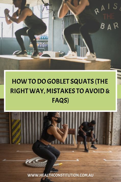 Discover the right way on how to do goblet squats, determine the benefits and learn what mistakes you need to avoid. Goblet Squat Form, Buff Girl, Zercher Squat, Types Of Squats, Squat Form, Squat Variations, Goblet Squat, Squat Challenge, Back Squats