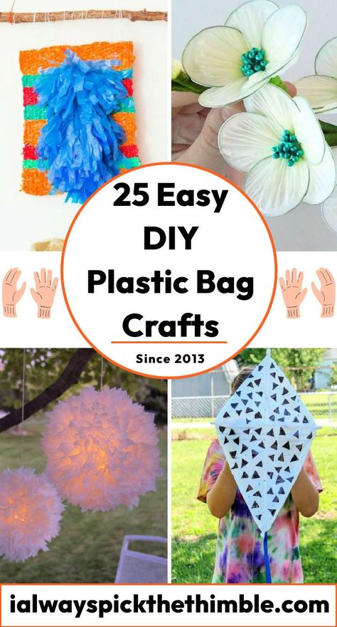 25 Easy Plastic Bag Crafts: Things to Make with Plastic Bags Plastic Grocery Bag Crafts, Crafts With Plastic Bags, Plastic Bags Diy, Plastic Animal Crafts, Plastic Bag Crafts, Kites Craft, Fused Plastic, Plastic Store, Upcycle Plastic