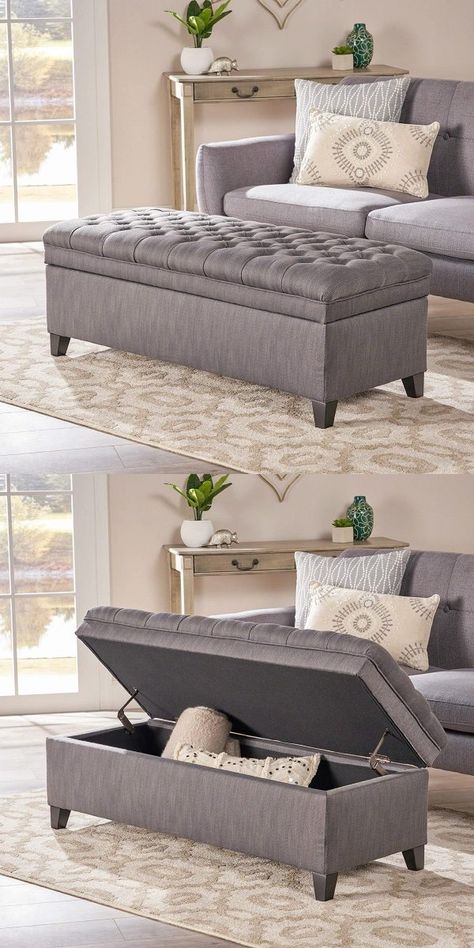 Bedroom Setty Design, Storage Bedroom Bench, Storage Sofa Design Living Rooms, Ottoman Design Bedrooms, Ottomans With Storage, Otomanas Ideas, Ottoman Storage Ideas, Storage Sofa Design, Ottomans In Living Room