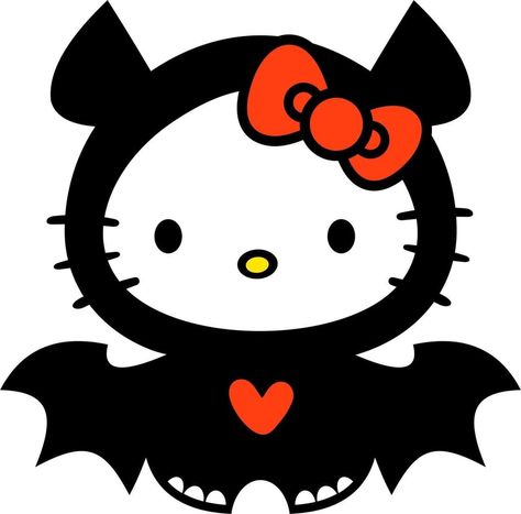 Hello Kitty Halloween Wallpaper, Hello Kitty Svg, Minimal Tattoo Designs, Halloween Hello Kitty, Halloween Kitty, Bat Svg, Hello Kitty Images, Hello Kitty Characters, Kitty Drawing