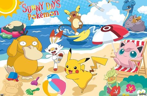 Pokemon Beach, Pika Pika Pikachu, Party Frame, Pokemon Poster, Buffalo Games, Wall Poster Prints, Party Wall, Cards Game, Pokemon Plush