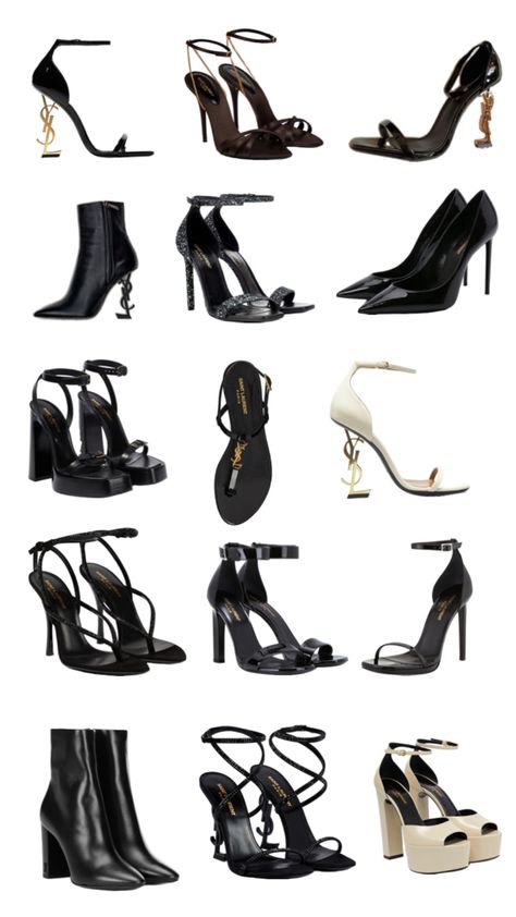 Luxury Shoes Aesthetic, Ysl Heels Outfit Ideas, Types Of Heels With Names, Ysl Heels Aesthetic, Latina Shoes, Heels Wallpaper, Elegant Shoes Heels, Pretty Heels, Luxury Heels