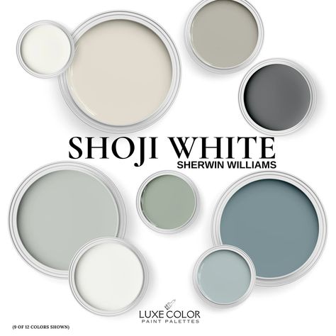 Sherwin Williams Shoji White With Coordinating Colors for Your Whole Home. - Etsy Shoji Sherwin Williams, Shoji White Color Palette, Best White Cabinet Paint Color, Sherwin Williams Shoji White, French Country Paint Colors, Boho Paint Colors, Farmhouse Color Palette, Warm Neutral Paint Colors, Sherwin Williams White