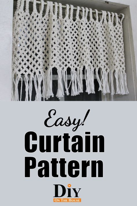 Macrame Curtain Pattern, Macrame Curtain Diy, Macrame Valance, Cortina Macrame, Macrame Window Curtain, Macrame Window, Diy Valance, Macrame Wedding Decor, Valance Patterns