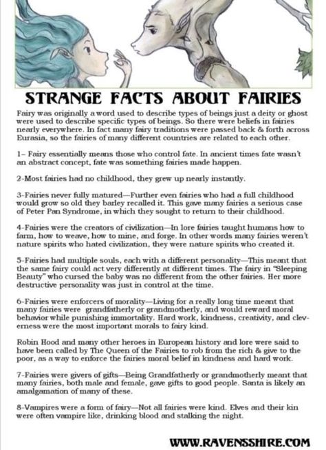 Fairies Facts, Magical Creatures Mythology, Fairies Mythology, Creature Ideas, Magia Das Ervas, Wiccan Magic, Legends And Myths, Wiccan Spell Book, Eclectic Witch