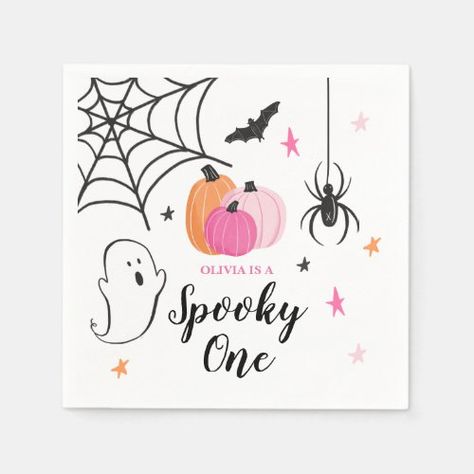 $45.90 | Halloween Spooky ONE 1ST Birthday pink Pumpkins | Halloween Crafts | halloween birthday, halloween invite, halloween party, children, kids, spooktacular, spiders, pink, spooky one, first birthday Spooky 2nd Birthday, Turquoise Pumpkins, Halloween Invitations Kids, Two Spooky, Spooky Birthday, Halloween First Birthday, Spooky One, Halloween Birthday Invitations, Blue Pumpkins