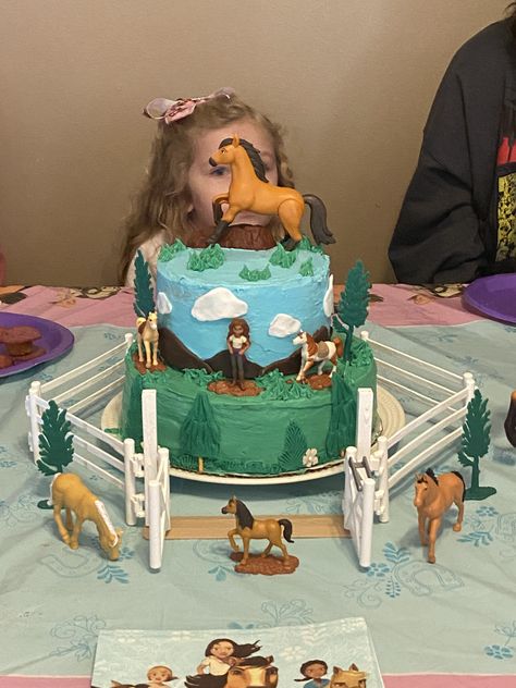 Spirit Untamed Birthday Party, Spirit Themed Birthday Cake, Spirit Untamed Birthday Cake, Spirit Horse Cake, Spirit Cakes Horse, Spirit Horse Cake Ideas, Birthday Cake With Horses On It, Spirit Birthday, Spirit Untamed