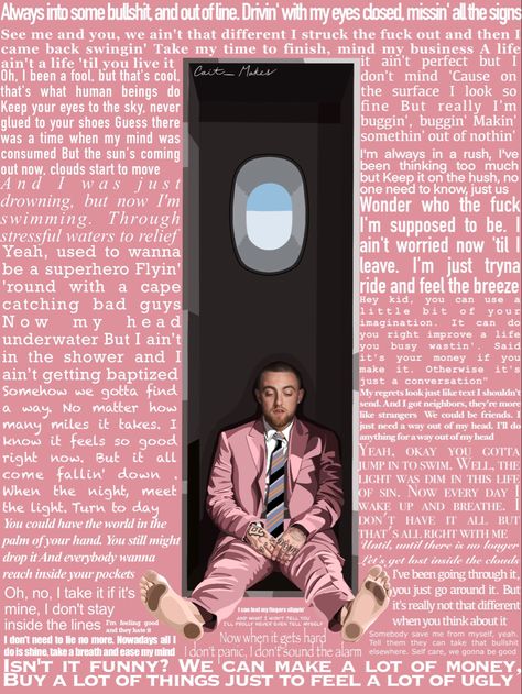 Mac Miller Pink Aesthetic, Mac Miller Poster Aesthetic, Mac Miller Aesthetic Vintage, Mac Miller Print, Mac Miller Poster, Mac Miller Tattoos, Music Poster Design, Dorm Posters, Hip Hop Art